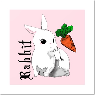 A rabbit and a carrot Posters and Art